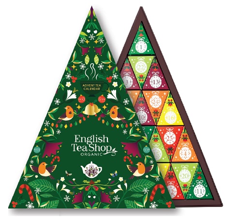 64176 Advent Calendar GREEN Advendikalender 2023 Trangular 25 Pyramid Tea Bags